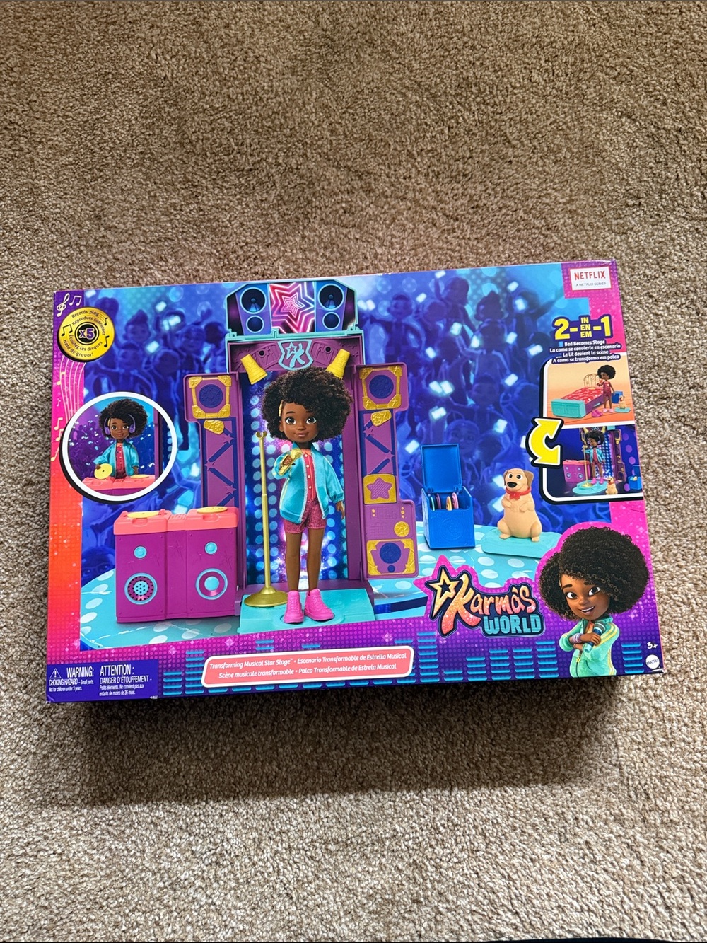 Mattel Karma's World Doll Stage Playset - Purple, Blue & Pink